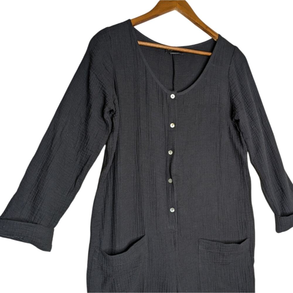HATCH The Softest Gauze Nursing Jumpsuit XS Maternity Button Pocket Relaxed
